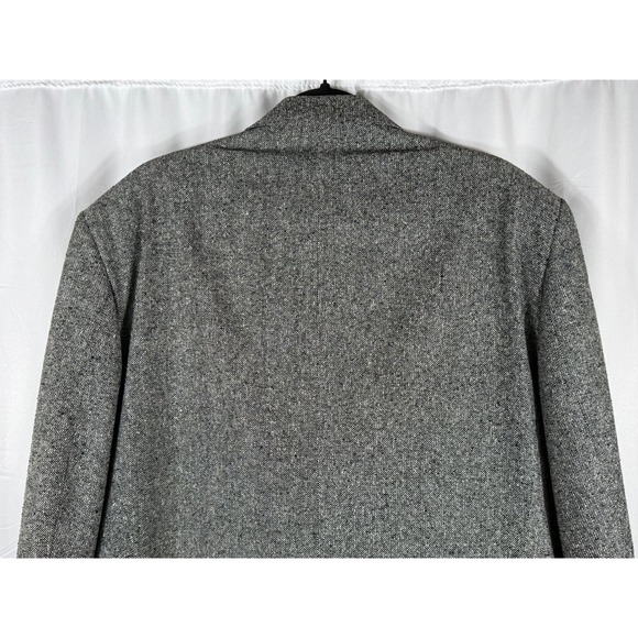 Vintage Versini Mens 46L 100% Silk Blazer Grey Salt and Pepper Tweed Two Button - Picture 8 of 9